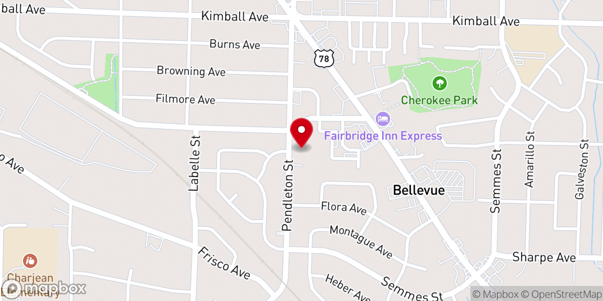 Map showing location of Fairlawn Church