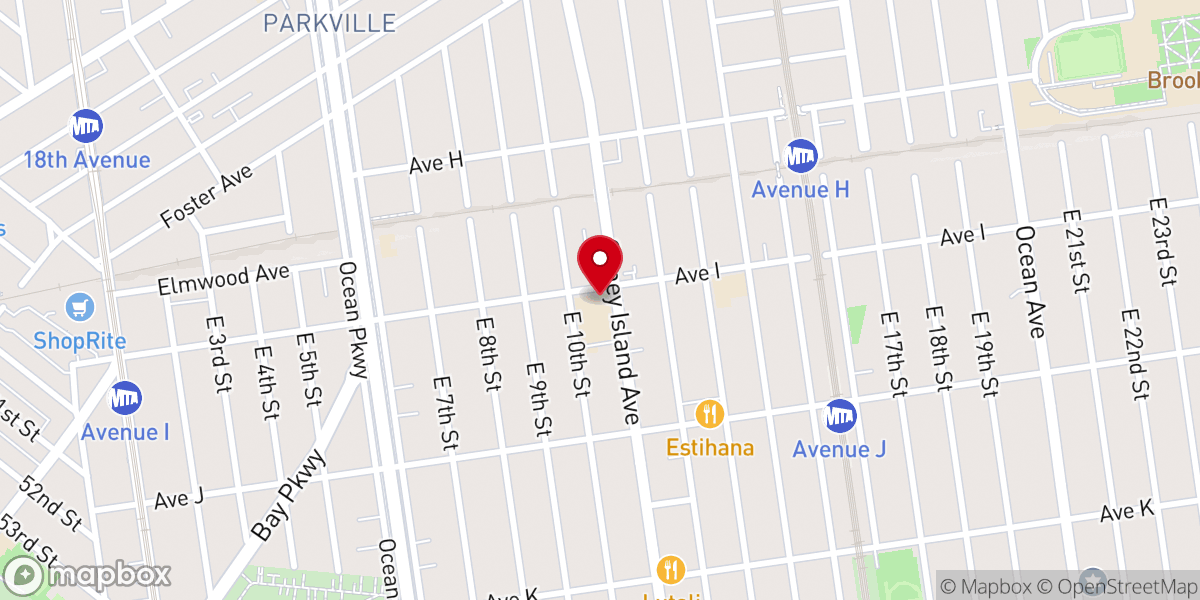 Map showing location of Young Israel of Flatbush