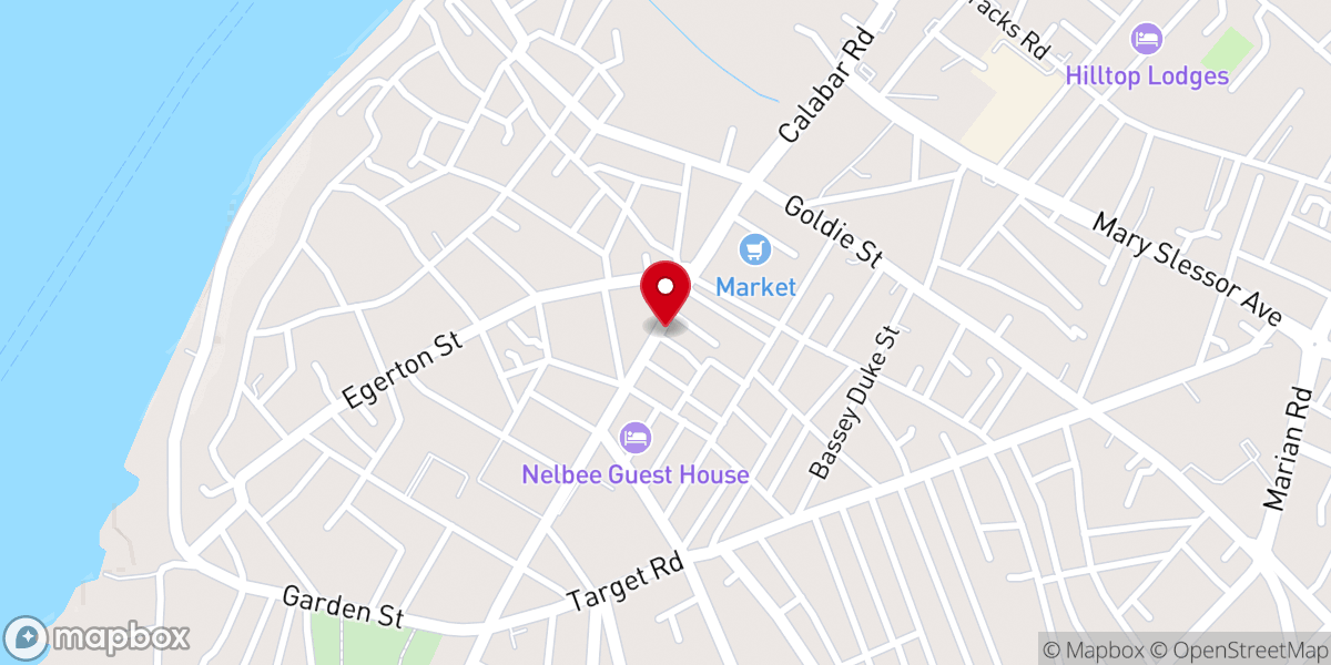 Map showing location of Holy Trinity Cathedral, Calabar