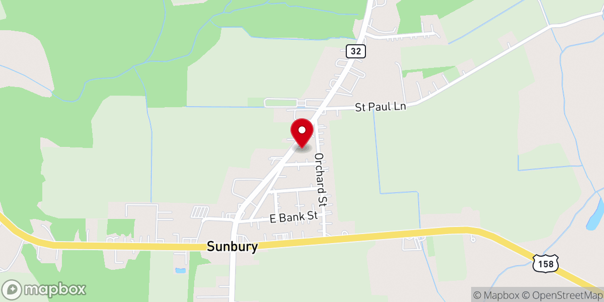 Map showing location of St. Peters Episcopal Church