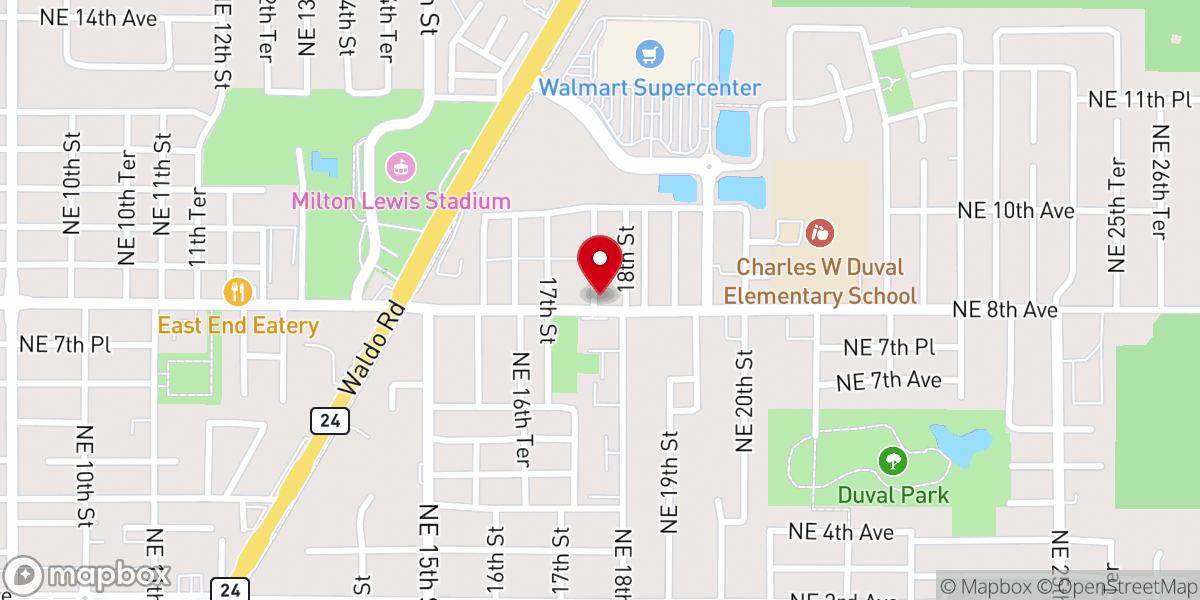 Map showing location of Gainesville Community Holiness