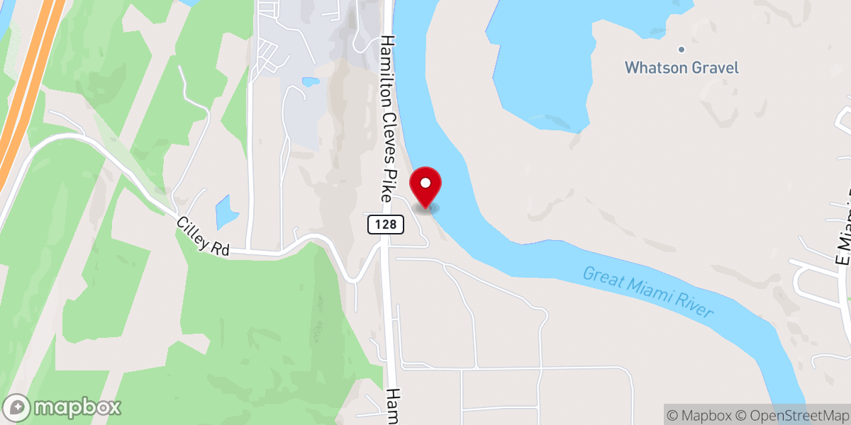 Map showing location of First Baptist Church of Miamitown