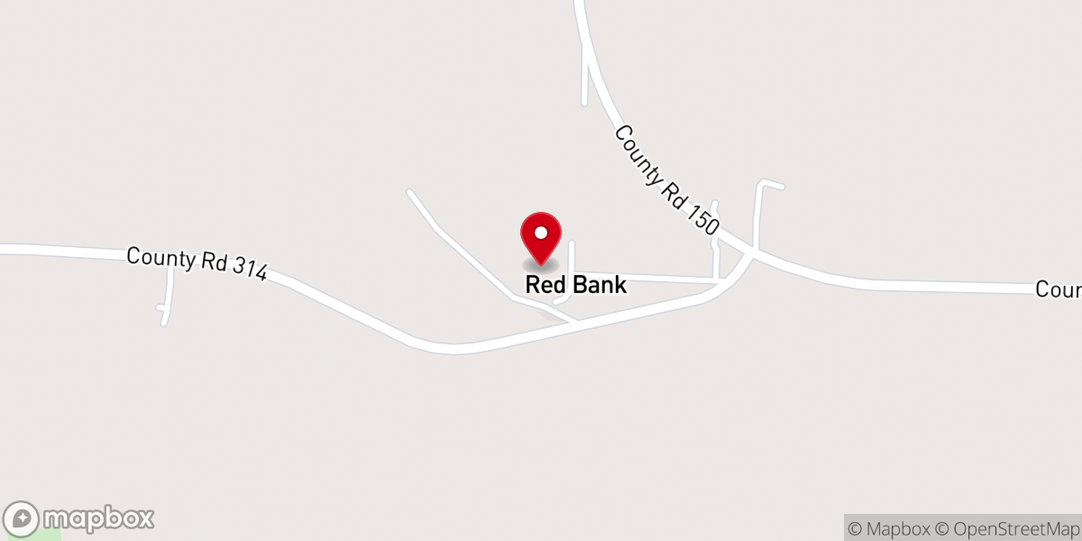 Map showing location of Red Bank Missionary Baptist Church