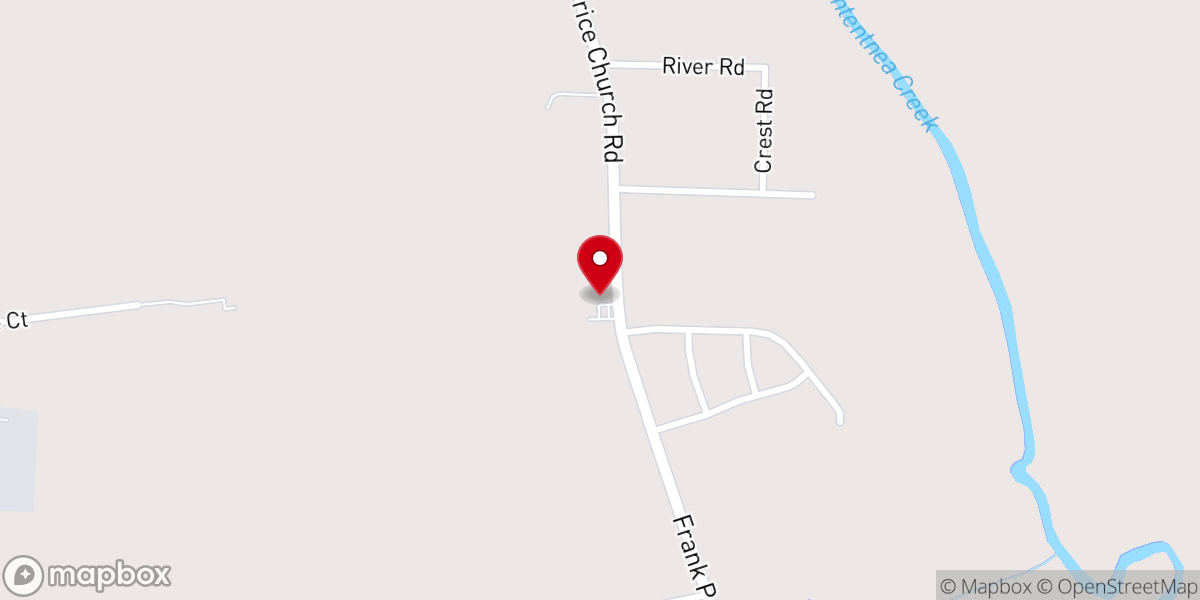 Map showing location of Daniels Chapel