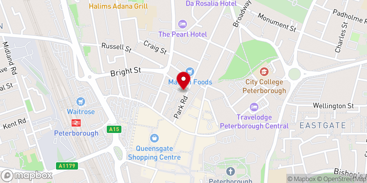 Map showing location of Park Road Baptist Church