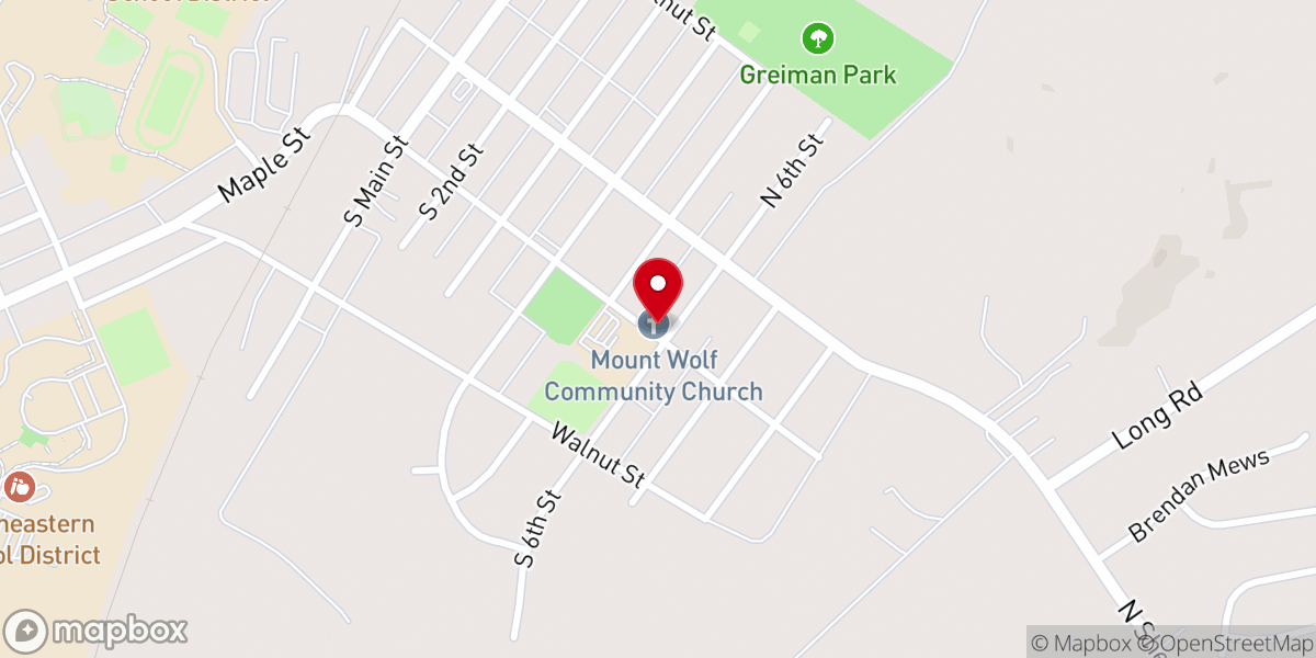 Map showing location of Mt Wolf Community Church