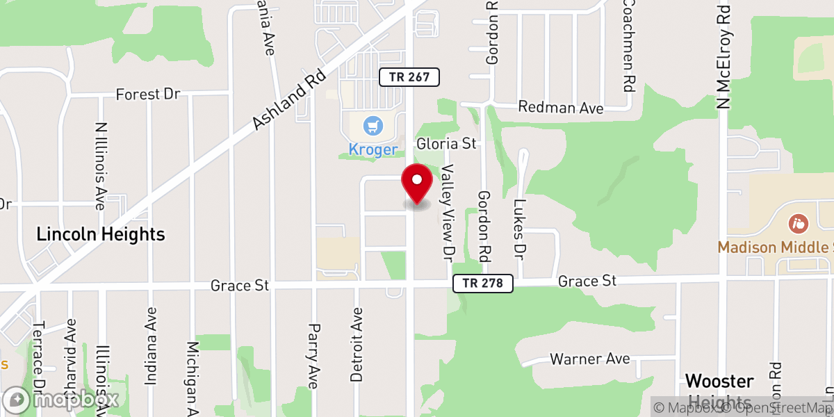 Map showing location of Lincoln Heights