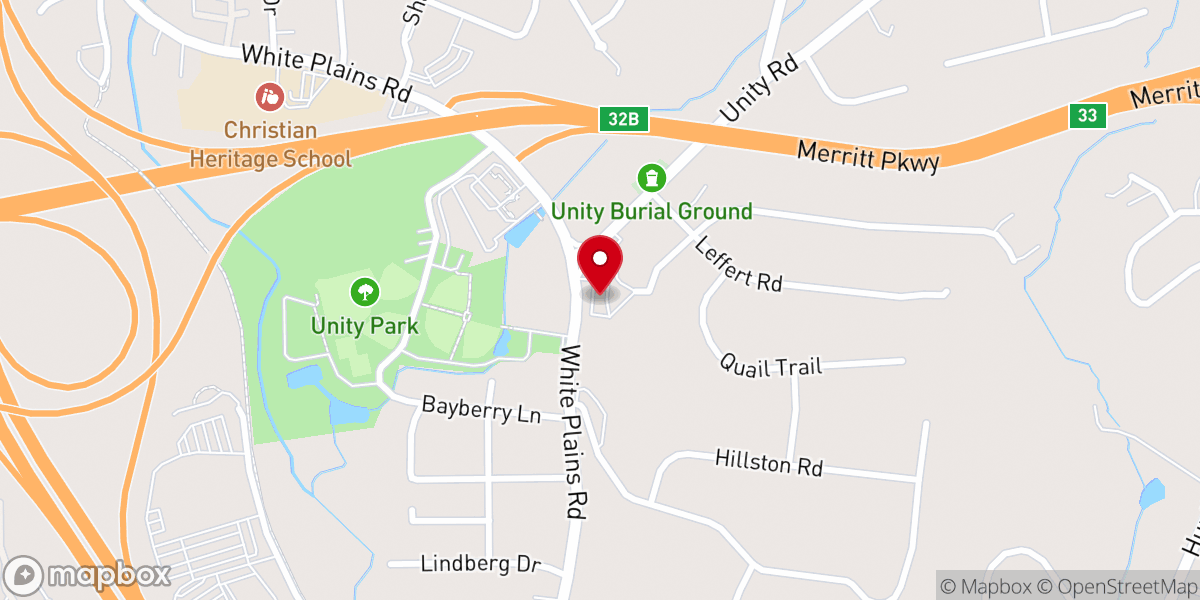 Map showing location of Unity Hill United Church