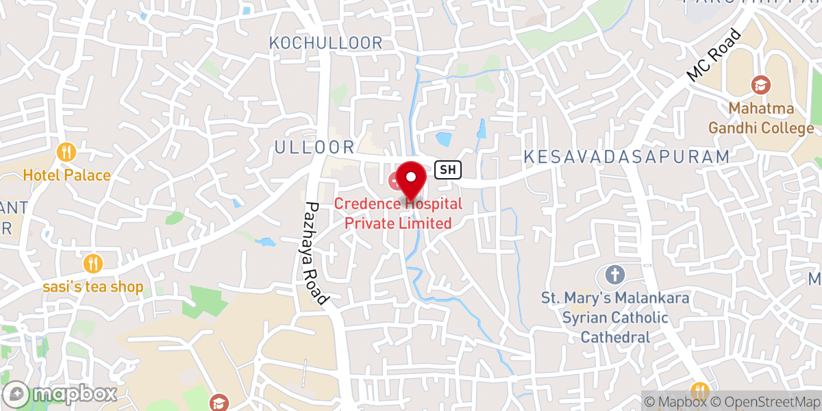 Map showing location of IPC Central Church ,Ulloor