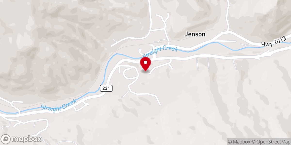 Map showing location of Jenson Baptist Church