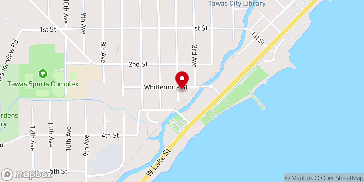 Map showing location of Tawas City Seventh-day Adventist Church