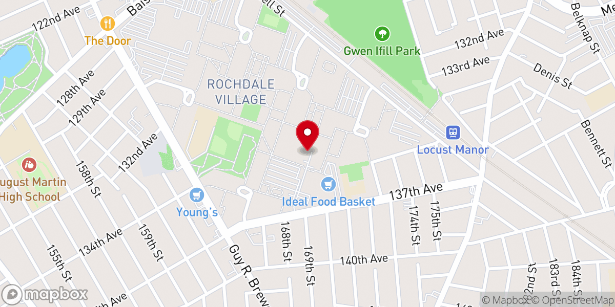 Map showing location of Rochdale Community Center