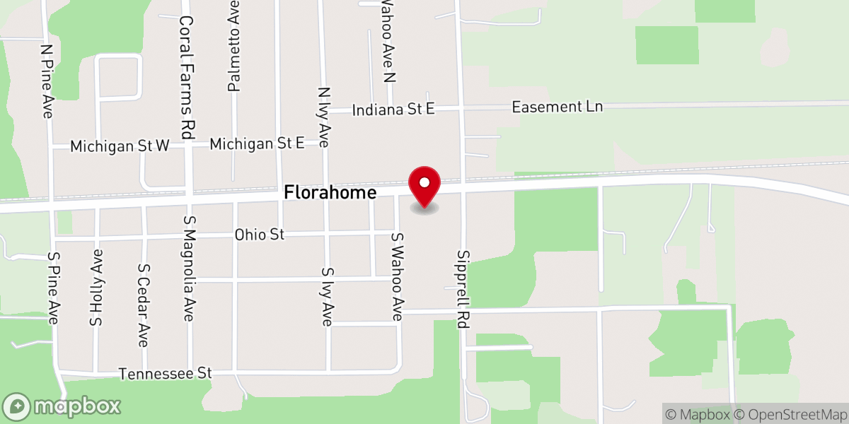 Map showing location of Living Hope Family Worship Center