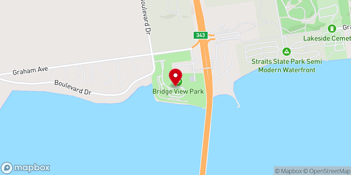 Map showing location of Bridge View Park