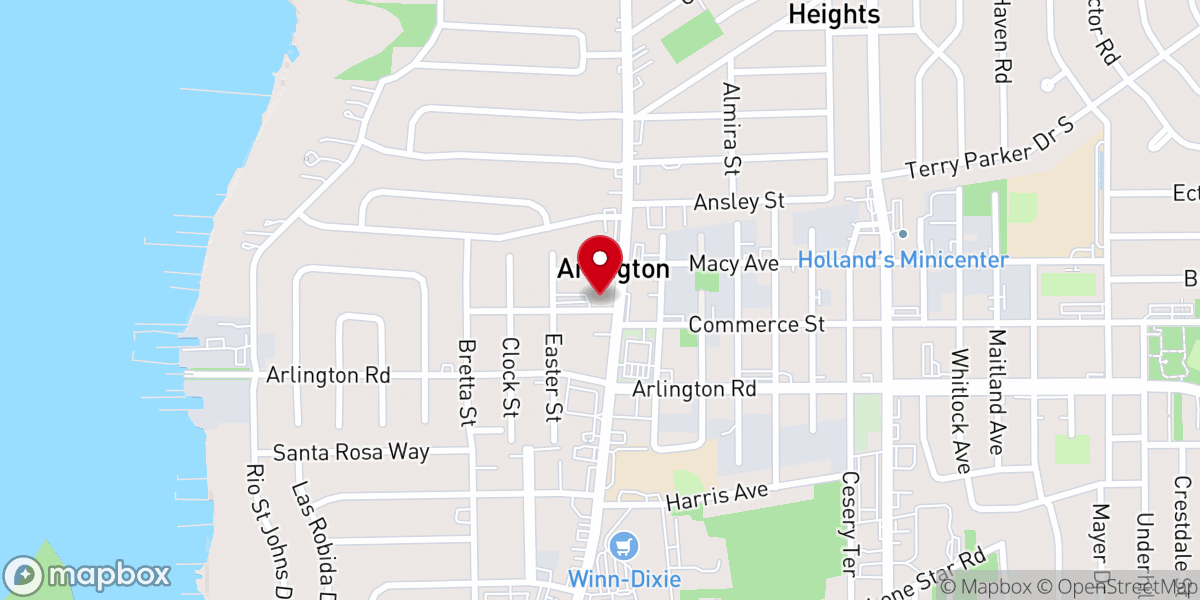 Map showing location of Arlington United Methodist Church