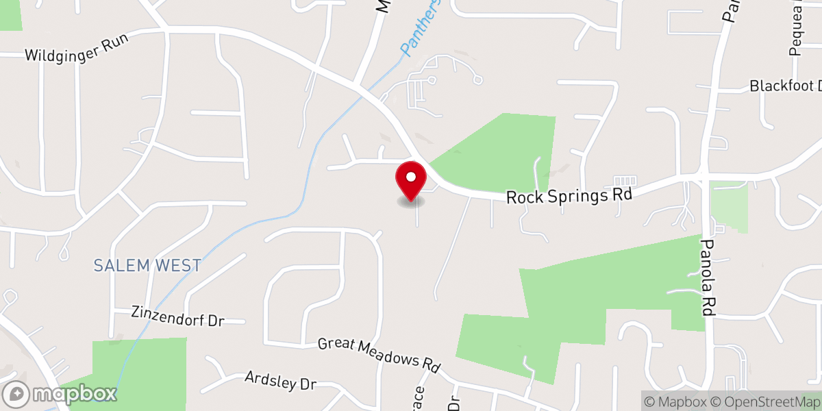 Map showing location of Calvary Hill Baptist Church