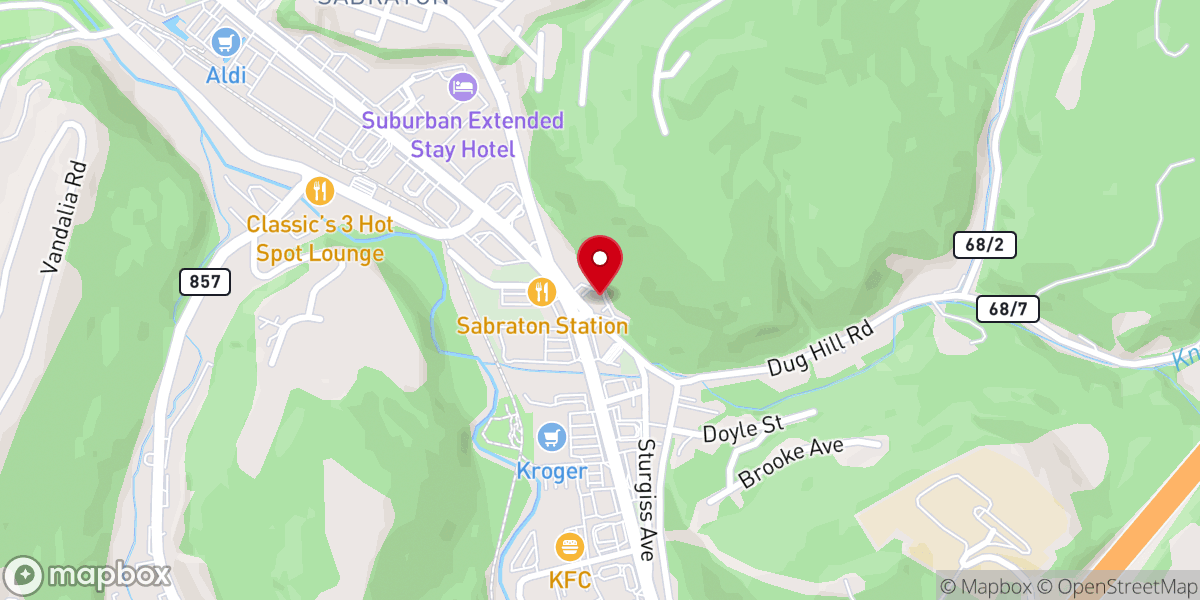 Map showing location of Sabraton Hill Baptist Church
