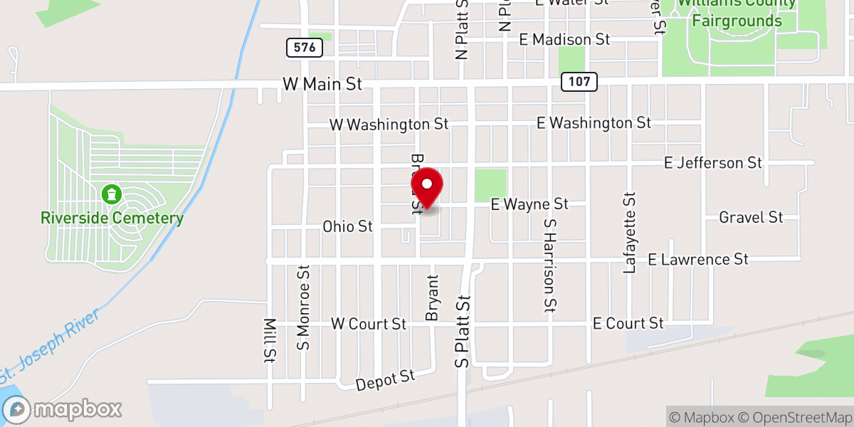 Map showing location of St. Paul's United Methodist Church