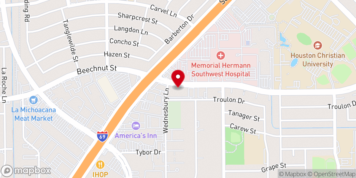 Map showing location of University Park Baptist Church