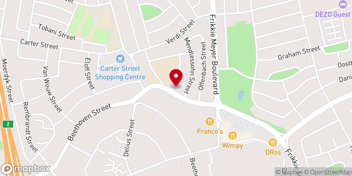 Map showing location of OAC SW5 Vanderbijlpark
