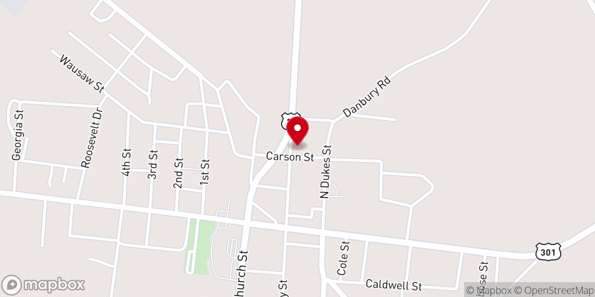 Map showing location of Saint Mary's Catholic Church - Food Distribution Center