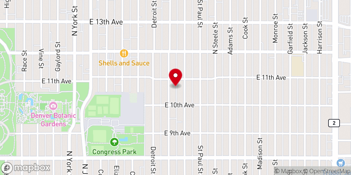 Map showing location of East Denver Vineyard