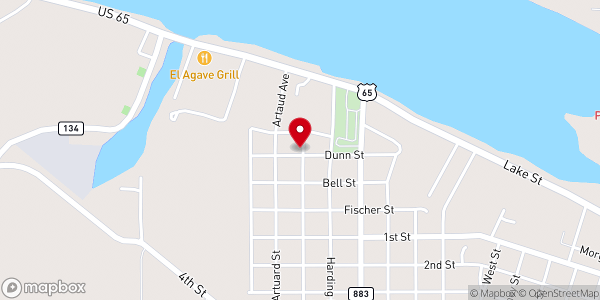 Map showing location of Central Baptist Church
