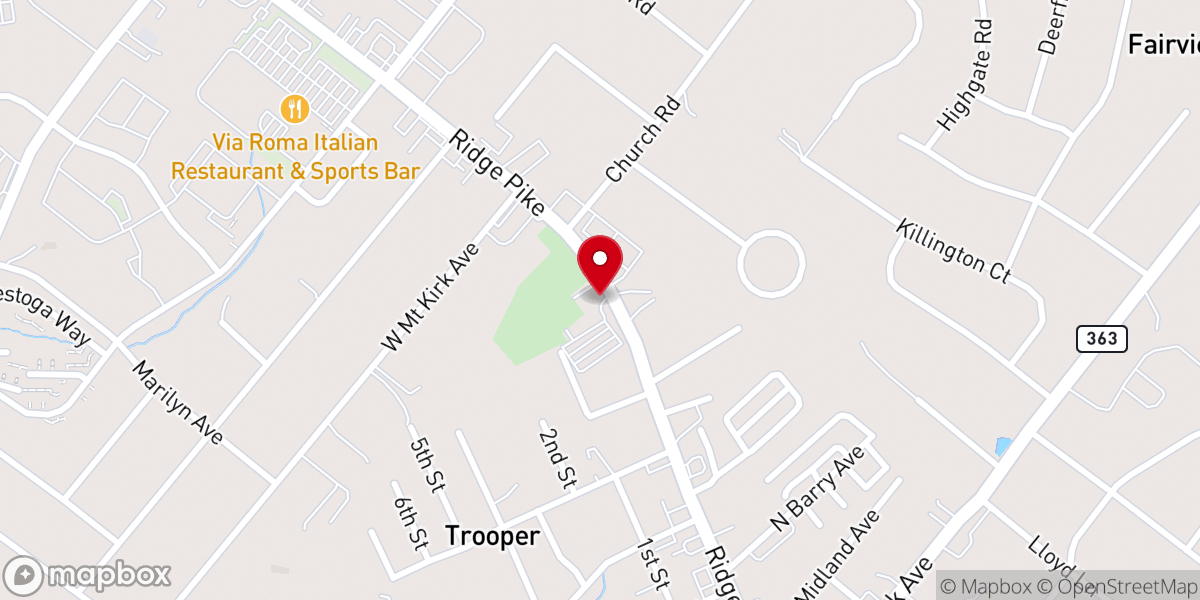 Map showing location of Lower Providence Presbyterian Church