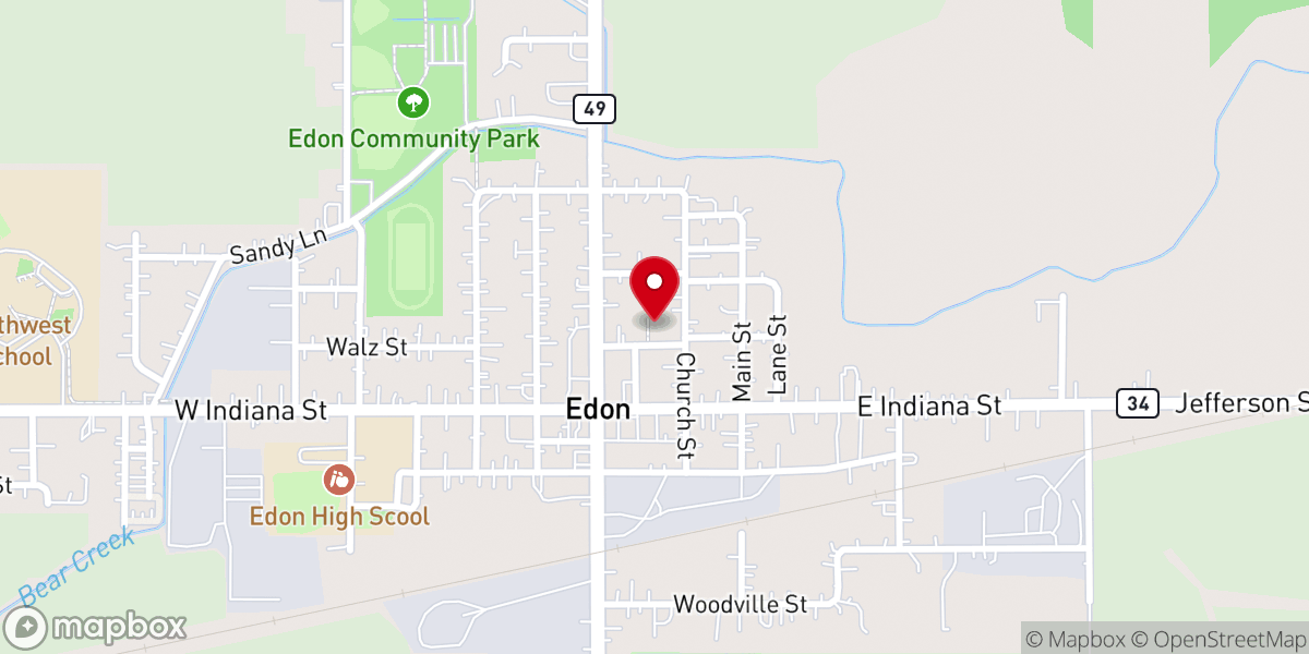 Map showing location of St Peter's Lutheran Church