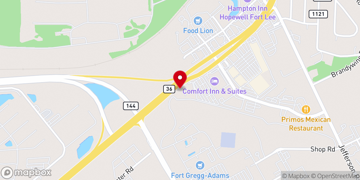 Map showing location of Rosewood Presbyterian Church
