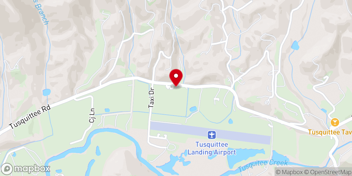 Map showing location of Tusquitee Church