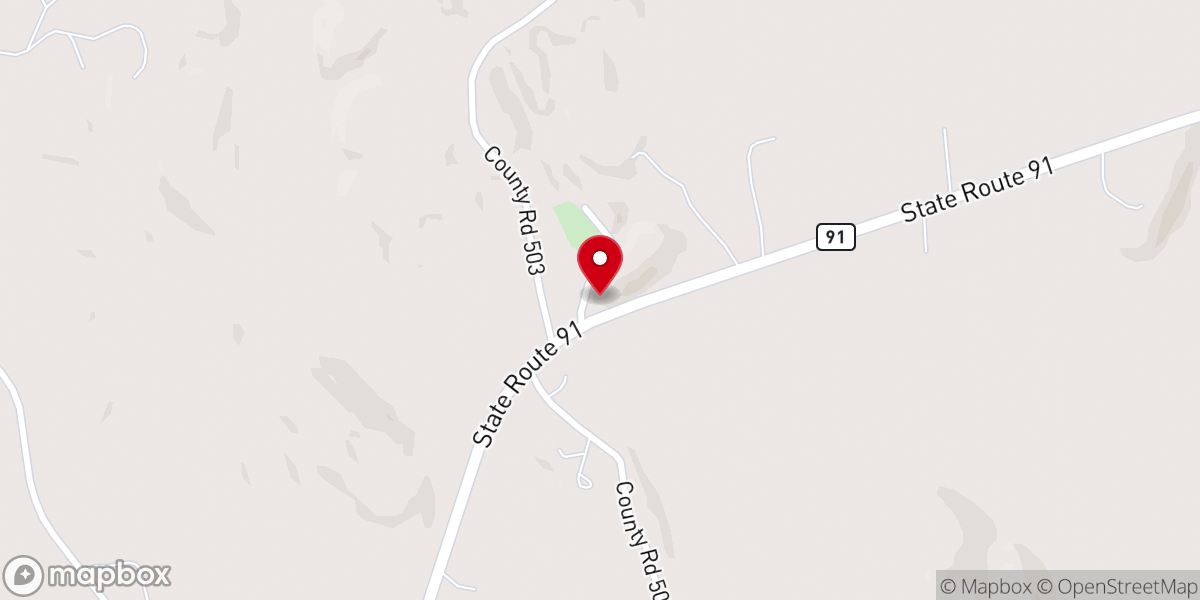 Map showing location of Union Hill Church of Christ