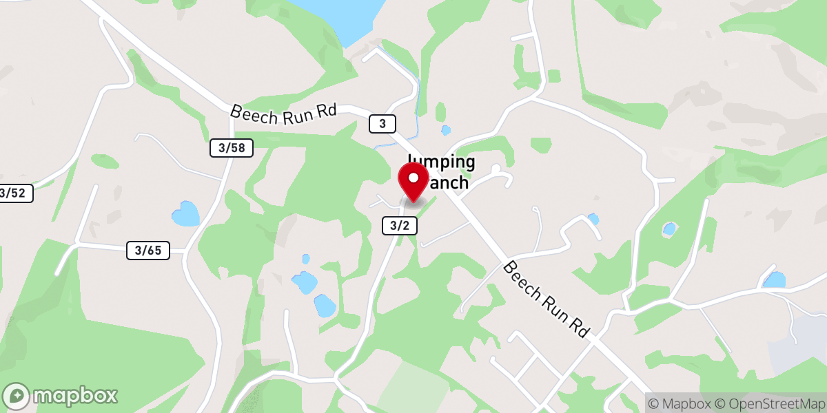 Map showing location of Bluestone Baptist Church