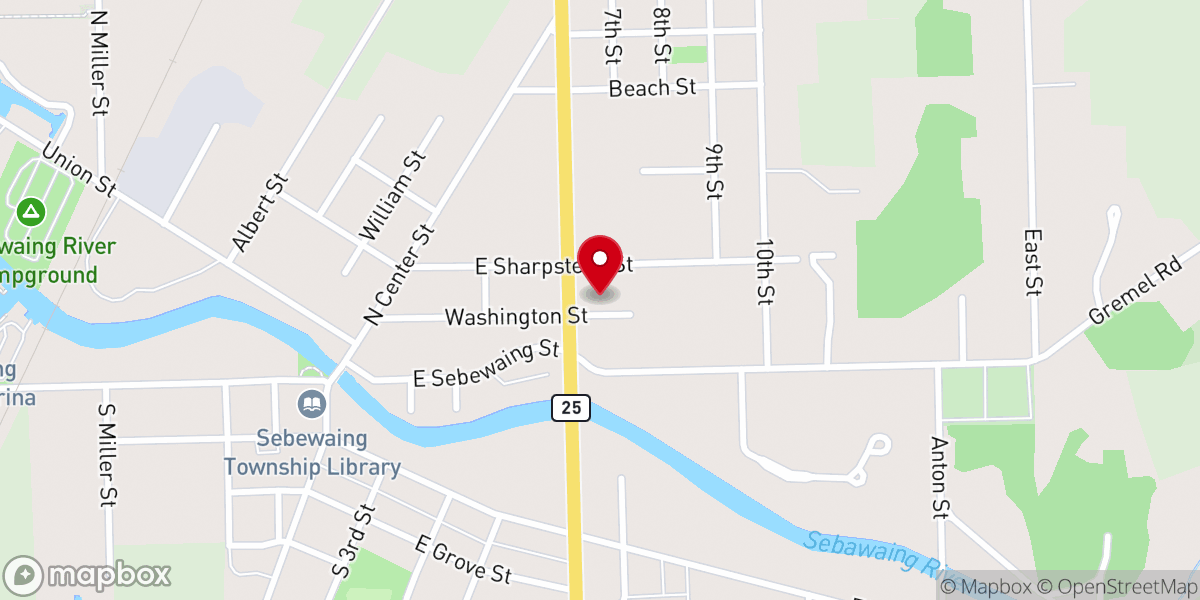 Map showing location of Trinity United Methodist Church