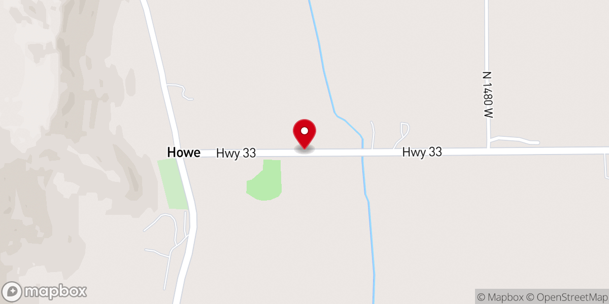 Map showing location of Howe Community Church