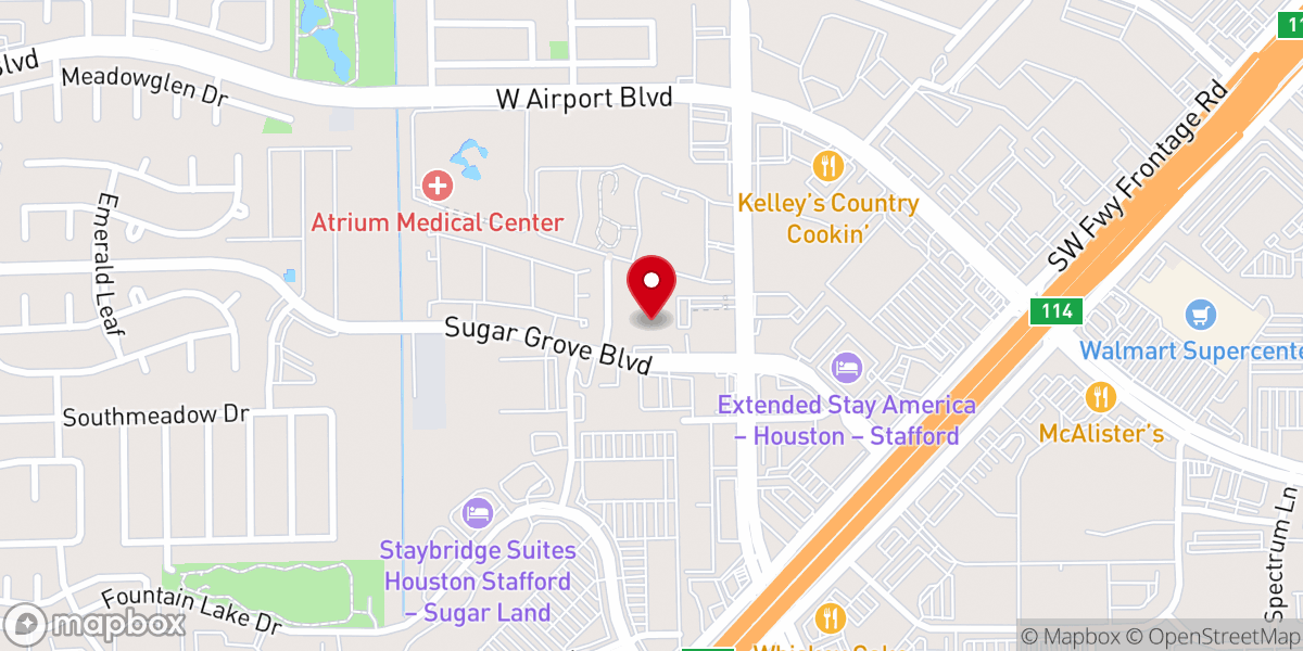 Map showing location of Sugar Grove Church