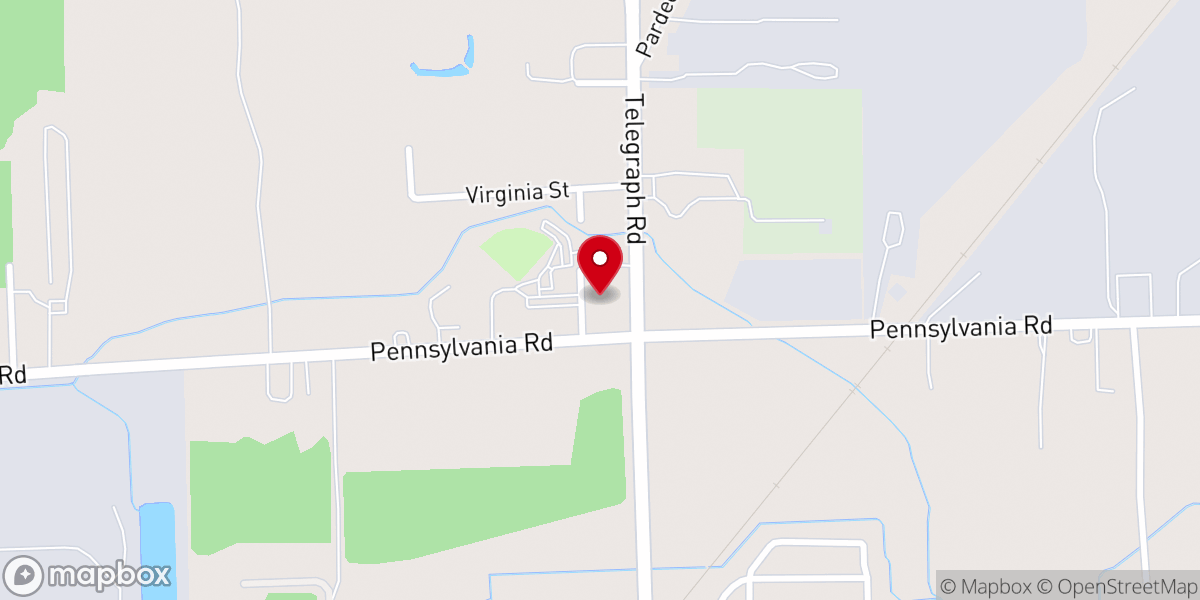 Map showing location of Evangel Baptist Church