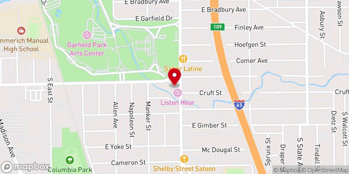 Map showing location of Garfield Park Baptist Church