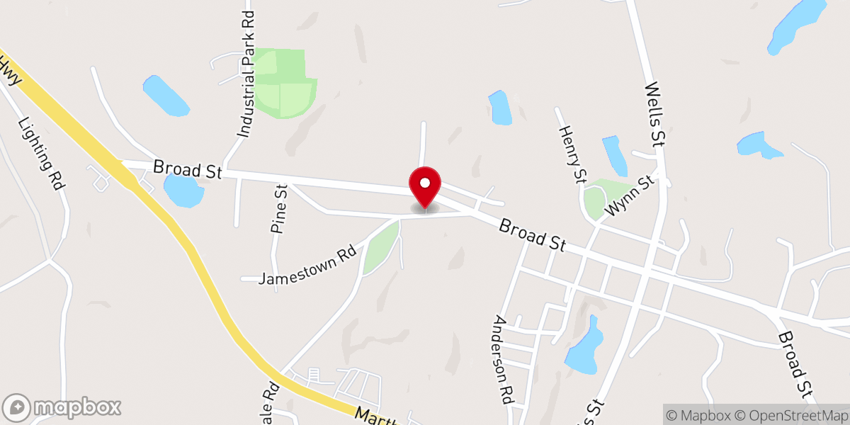 Map showing location of Harmony Baptist Church