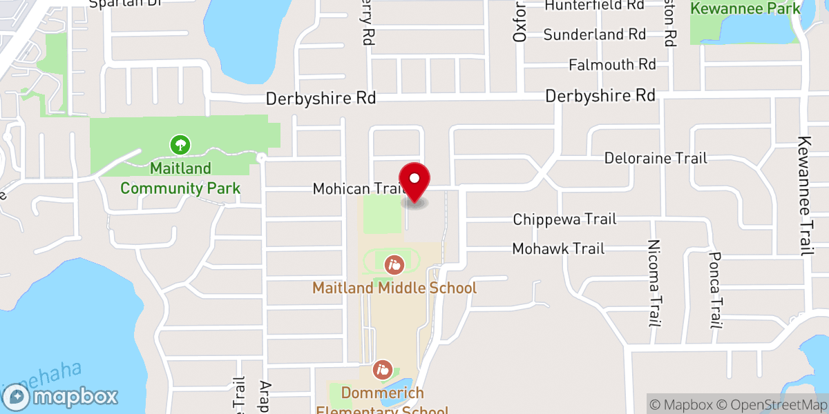 Map showing location of Orlando Children's Church