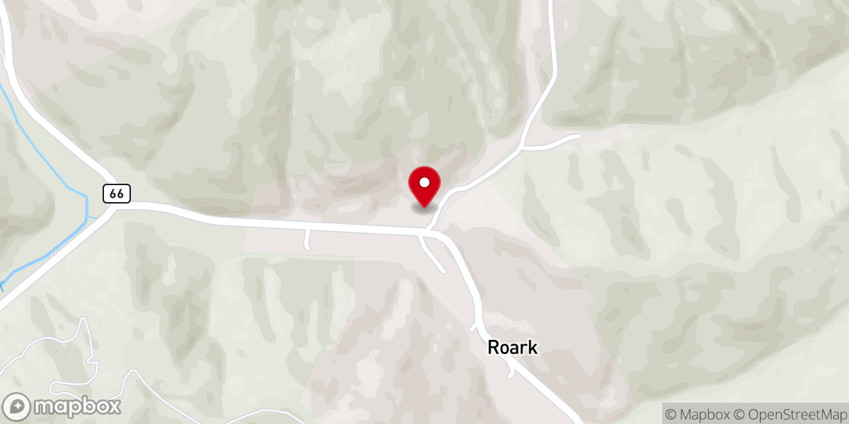Map showing location of Roark Pentecostal