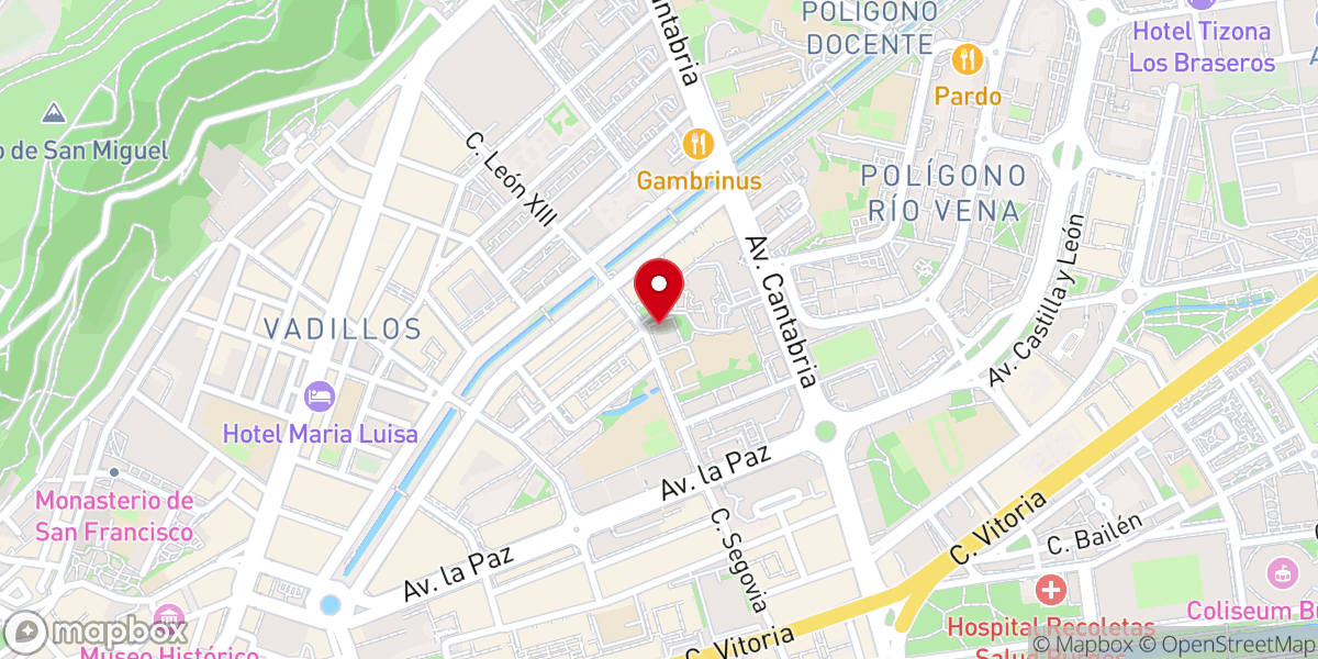 Map showing location of Iglesia de San Martín de Porres