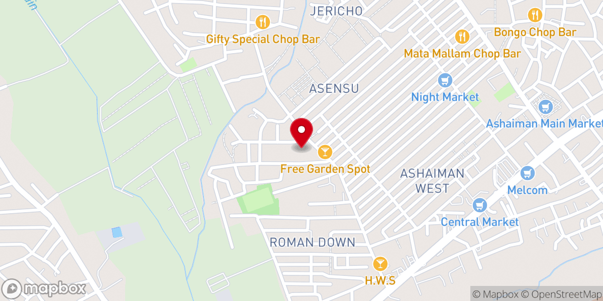 Map showing location of St. Augustine Catholic Church, Ashaiman