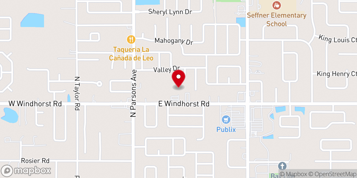 Map showing location of Central Baptist Christian School