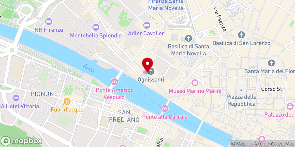 Map showing location of Chiesa di San Salvatore in Ognissanti