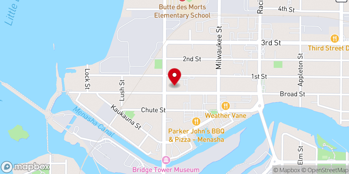 Map showing location of Trinity Lutheran Church & School