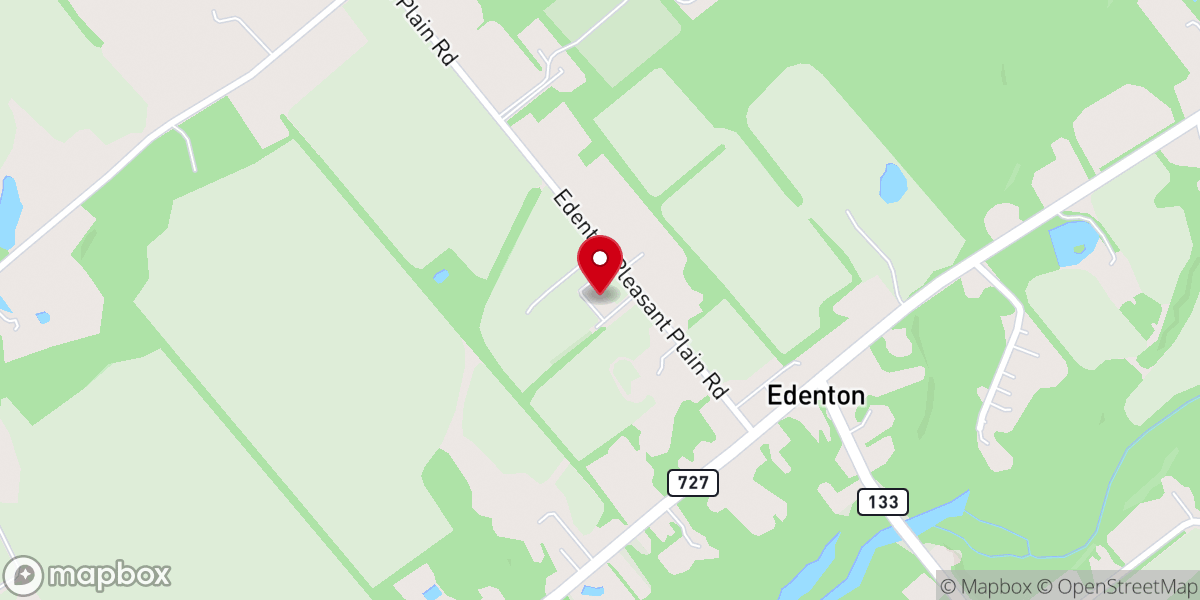 Map showing location of Edenton First Baptist Church