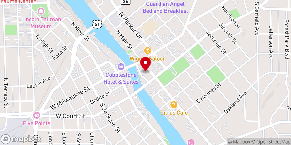 Map showing location of Journey's in Faith of Janesville
