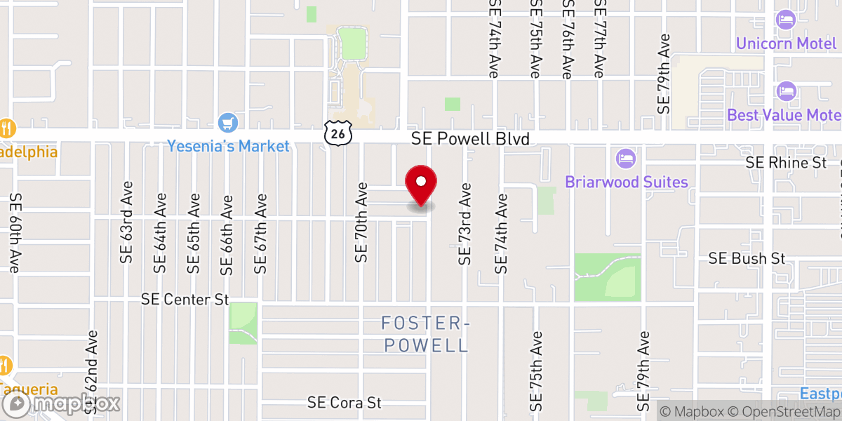 Map showing location of Vietnamese Grace Baptist Church Portland