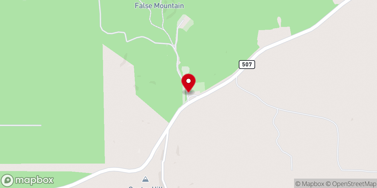 Map showing location of Driskill Mountain Trailhead only entrance & exit